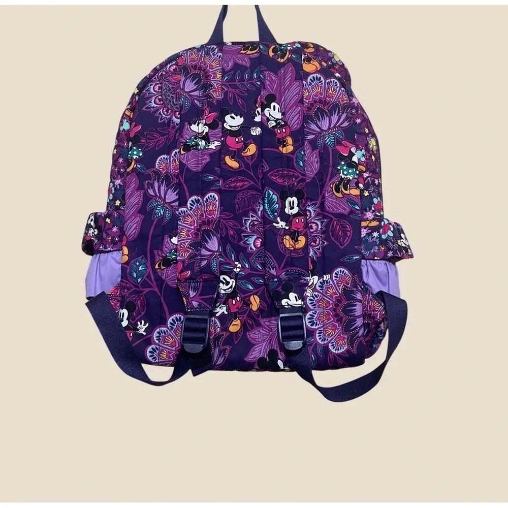 Vera Bradley Disney Mickey & Minnie's Sweet Floral Large Backpack NWT Purple